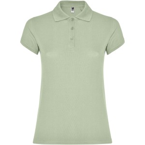 Star short sleeve women's polo, Mist Green (Polo short, mixed fiber, synthetic)