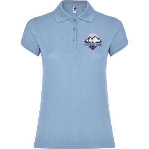 Star short sleeve women's polo, Sky blue (Polo short, mixed fiber, synthetic)