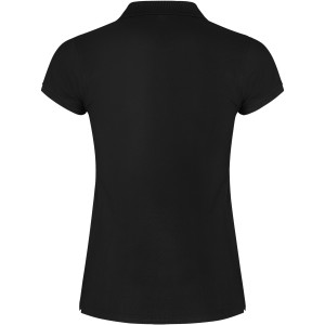 Star short sleeve women's polo, Solid black (Polo short, mixed fiber, synthetic)