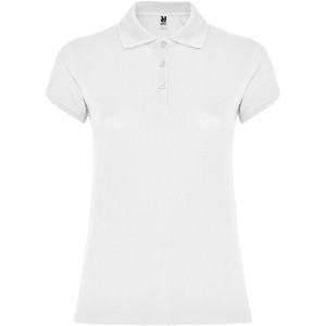 Star short sleeve women's polo, White (Polo short, mixed fiber, synthetic)