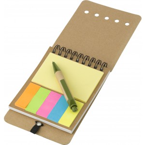 Cardboard memo folder Rodrigo, light green (Sticky notes)