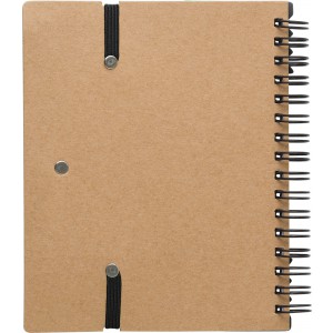 Recycled paper notebook Angela, black (Sticky notes)