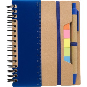 Recycled paper notebook Angela, blue (Sticky notes)