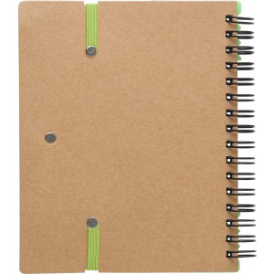 Recycled paper notebook Angela, light green (Sticky notes)