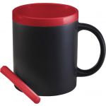 Stoneware mug with chalks, red (2880-08CD)