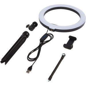 Studio ring light with phone holder and tripod, Solid black (Lamps)