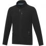 Elevate Amber men's GRS recycled full zip fleece jacket, Solid black