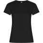 Golden short sleeve women's t-shirt, Solid black