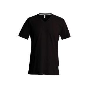 MEN'S SHORT-SLEEVED V-NECK T-SHIRT, Chocolate (T-shirt, 90-100% cotton)