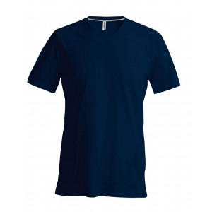 MEN'S SHORT-SLEEVED V-NECK T-SHIRT, Navy (T-shirt, 90-100% cotton)
