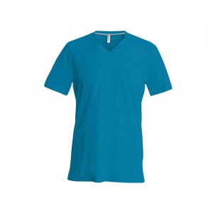 MEN'S SHORT-SLEEVED V-NECK T-SHIRT, Tropical Blue (T-shirt, 90-100% cotton)
