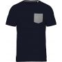 ORGANIC COTTON T-SHIRT WITH POCKET DETAIL, Navy/Grey Heather