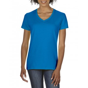 PREMIUM COTTON(r) LADIES' V-NECK T-SHIRT, Sapphire (T-shirt, 90-100% cotton)