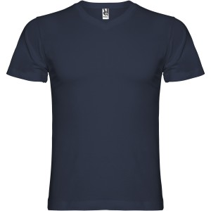 Samoyedo short sleeve men's v-neck t-shirt, Navy Blue (T-shirt, 90-100% cotton)