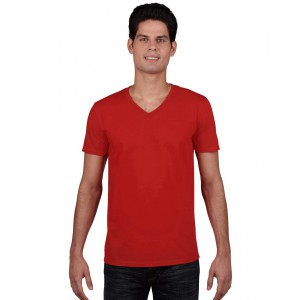 SOFTSTYLE(r) ADULT V-NECK T-SHIRT, Red (T-shirt, 90-100% cotton)