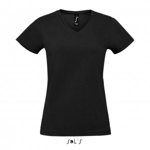 SOL'S IMPERIAL V WOMEN - V-NECK T-SHIRT, Deep Black (T-shirt, 90-100% cotton)