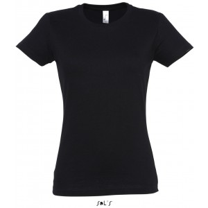 SOL'S IMPERIAL WOMEN - ROUND COLLAR T-SHIRT, Deep Black (T-shirt, 90-100% cotton)