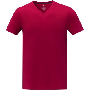 Somoto short sleeve men?s V-neck t-shirt, Red (T-shirt, 90-100% cotton)