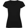 Victoria short sleeve women's v-neck t-shirt, Solid black
