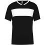ADULTS' SHORT-SLEEVED JERSEY, Black/White