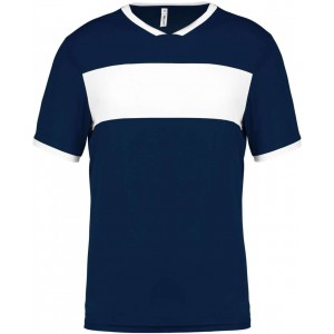 ADULTS' SHORT-SLEEVED JERSEY, Sporty Navy/White (T-shirt, mixed fiber, synthetic)