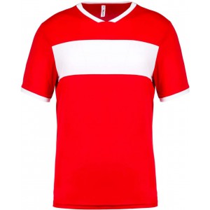 ADULTS' SHORT-SLEEVED JERSEY, Sporty Red/White (T-shirt, mixed fiber, synthetic)