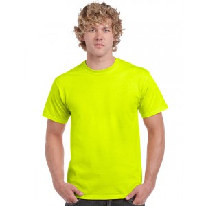 HEAVY COTTON(tm) ADULT T-SHIRT, Safety Green (T-shirt, mixed fiber, synthetic)