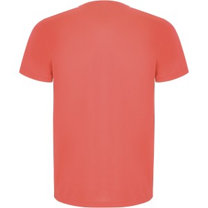 Imola short sleeve kids sports t-shirt, Fluor Coral (T-shirt, mixed fiber, synthetic)