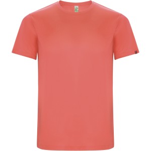 Imola short sleeve kids sports t-shirt, Fluor Coral (T-shirt, mixed fiber, synthetic)
