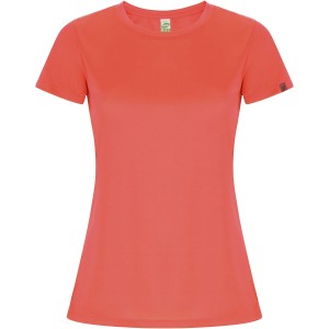 Imola short sleeve women's sports t-shirt, Fluor Coral (T-shirt, mixed fiber, synthetic)