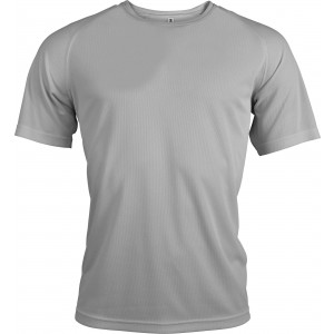 MEN'S SHORT-SLEEVED SPORTS T-SHIRT, Fine Grey (T-shirt, mixed fiber, synthetic)