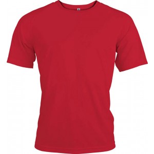MEN'S SHORT-SLEEVED SPORTS T-SHIRT, Red (T-shirt, mixed fiber, synthetic)