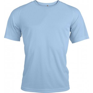 MEN'S SHORT-SLEEVED SPORTS T-SHIRT, Sky Blue (T-shirt, mixed fiber, synthetic)