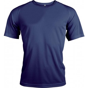 MEN'S SHORT-SLEEVED SPORTS T-SHIRT, Sporty Navy (T-shirt, mixed fiber, synthetic)