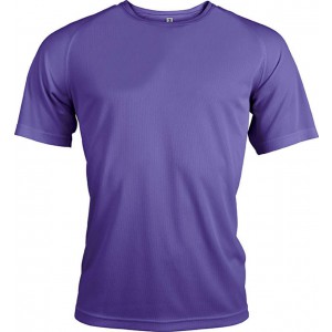 MEN'S SHORT-SLEEVED SPORTS T-SHIRT, Violet (T-shirt, mixed fiber, synthetic)