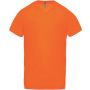 MEN?S V-NECK SHORT SLEEVE SPORTS T-SHIRT, Fluorescent Orange