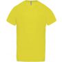 MEN?S V-NECK SHORT SLEEVE SPORTS T-SHIRT, Fluorescent Yellow