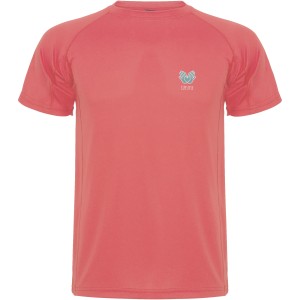 Montecarlo short sleeve kids sports t-shirt, Fluor Coral (T-shirt, mixed fiber, synthetic)