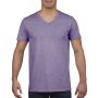 SOFTSTYLE(r) ADULT V-NECK T-SHIRT, Heather Purple