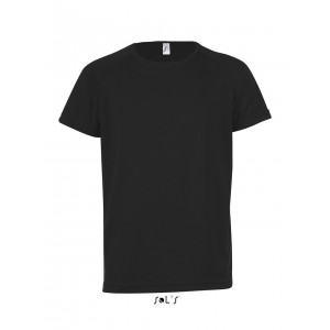 SOL'S SPORTY KIDS - RAGLAN-SLEEVED T-SHIRT, Black (T-shirt, mixed fiber, synthetic)