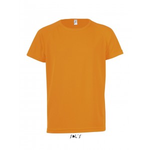 SOL'S SPORTY KIDS - RAGLAN-SLEEVED T-SHIRT, Neon Orange (T-shirt, mixed fiber, synthetic)