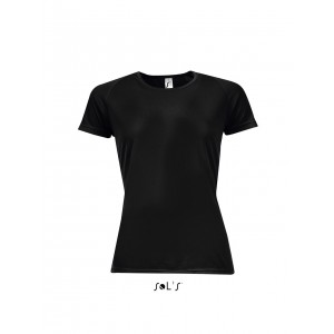 SOL'S SPORTY WOMEN - RAGLAN-SLEEVED T-SHIRT, Black (T-shirt, mixed fiber, synthetic)