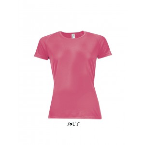 SOL'S SPORTY WOMEN - RAGLAN-SLEEVED T-SHIRT, Neon Coral (T-shirt, mixed fiber, synthetic)