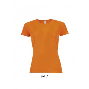 SOL'S SPORTY WOMEN - RAGLAN-SLEEVED T-SHIRT, Neon Orange (T-shirt, mixed fiber, synthetic)
