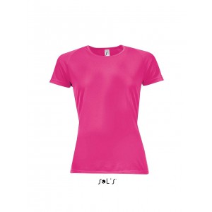 SOL'S SPORTY WOMEN - RAGLAN-SLEEVED T-SHIRT, Neon Pink 2 (T-shirt, mixed fiber, synthetic)