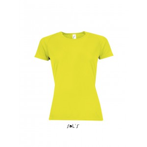 SOL'S SPORTY WOMEN - RAGLAN-SLEEVED T-SHIRT, Neon Yellow (T-shirt, mixed fiber, synthetic)