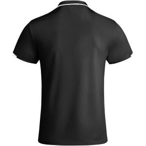 Tamil short sleeve kids sports polo, Solid black, White (T-shirt, mixed fiber, synthetic)