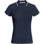 Tamil short sleeve women's sports polo, Navy Blue, White