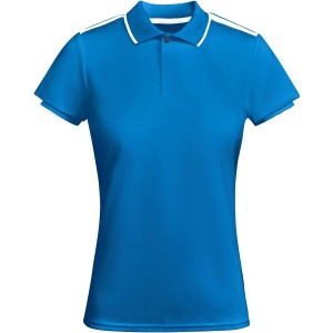 Tamil short sleeve women's sports polo, Royal blue, White (T-shirt, mixed fiber, synthetic)