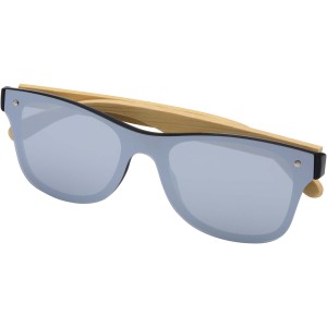 Tan sunglasses with bamboo temples, Silver (Sonnenbrillen)